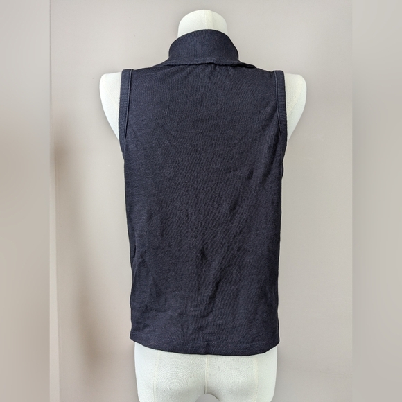 Sanctuary Black Button Front Knit Tank Top Collared Sleeveless Sweater Vest S - Picture 7 of 8